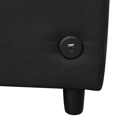 Pull Out Sofa Bed Loveseat Sleeper With Twin Size Memory Mattress With Two USB Ports For Living Room Spaces - Black