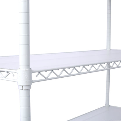 6 Tier 6000Lbs Capacity Nsf Metal Shelf Wire Shelving Unit, Heavy Duty Adjustable Storage Rack With Wheels & Shelf Liners For Commercial Grade Utility Steel Storage Rack - White