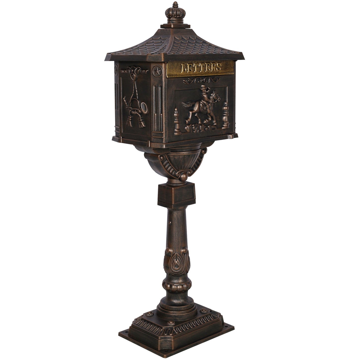 Cast Aluminum Mail Box, Postal Box, Mailbox - Bronze