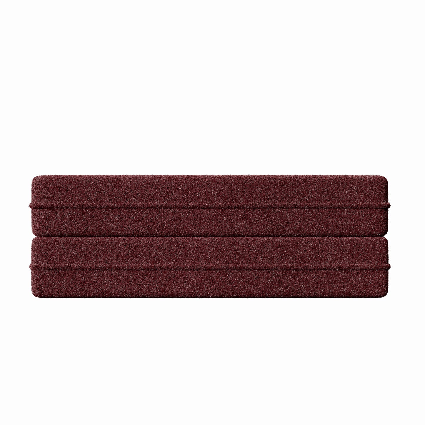 Modern Floor Sofa With 2 Pillows, Convertible Teddy Fabric Foam Filled Sleeper Sofa Bed, Full Size Folding Mattress For Living Room Guest Bed, Playroom, No Assembly Required - Burgundy