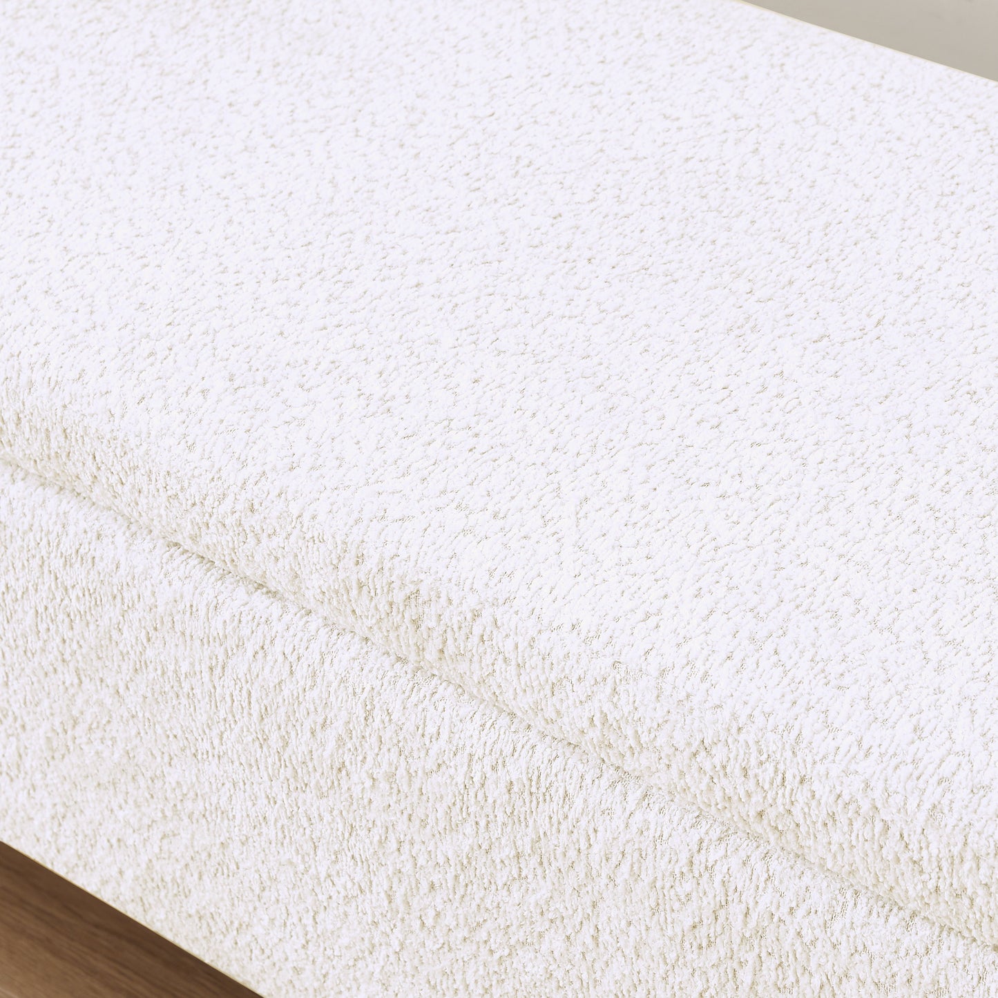 Ottoman Oval Storage Bench, 3D Lamb Fleece Bench With Large Storage Space For The Living Room, Entryway And Bedroom - Cream White