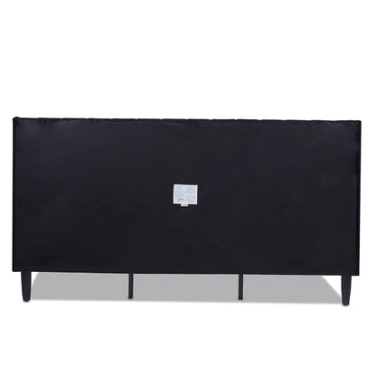 Aspen - King Vertical Tufted Headboard Platform Bed Set - Anthracite Black