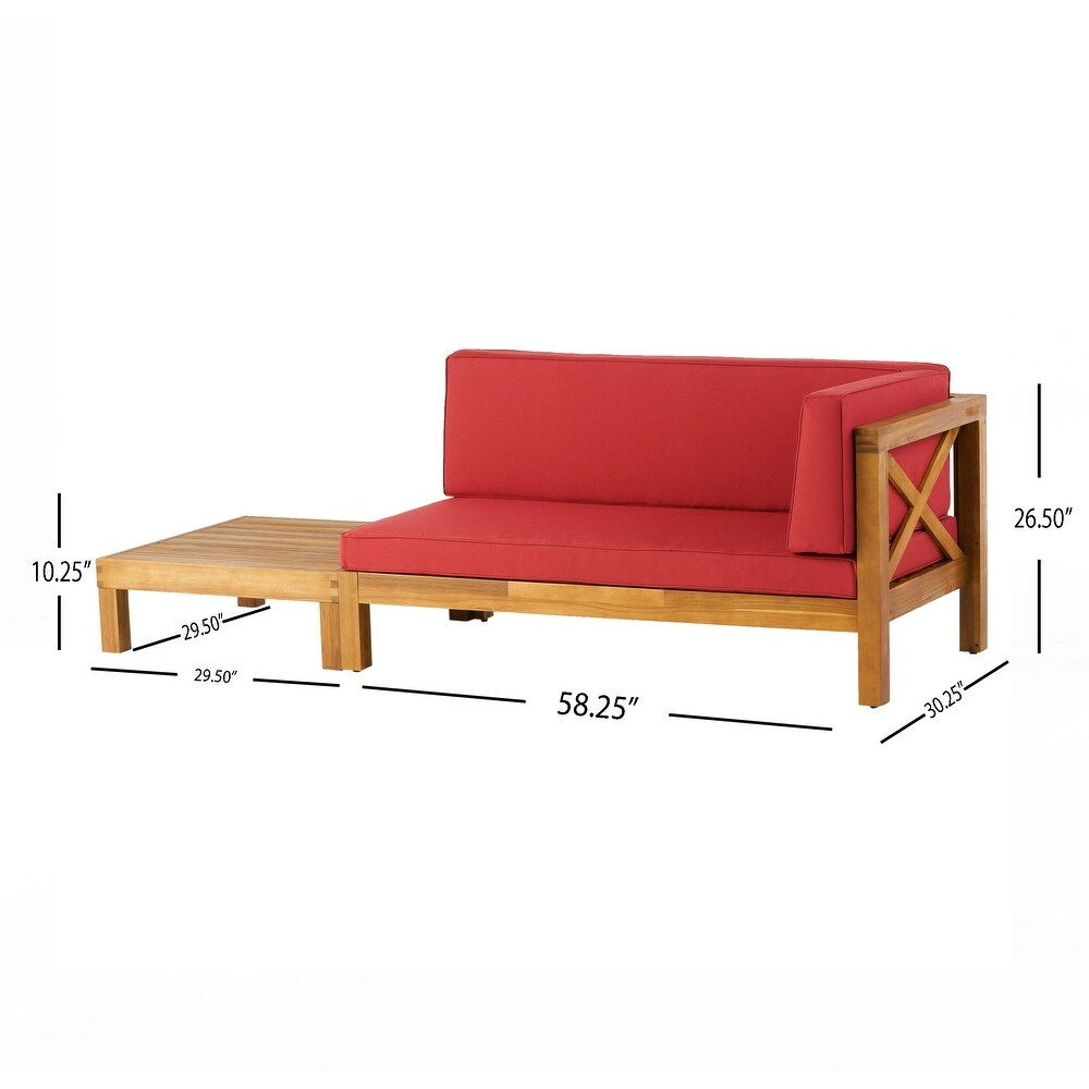 Brava - X Back Corner Bench R With Coffee Table - Red