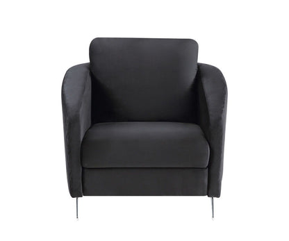 Sofia - Velvet Modern Chic Accent Armchair - Black