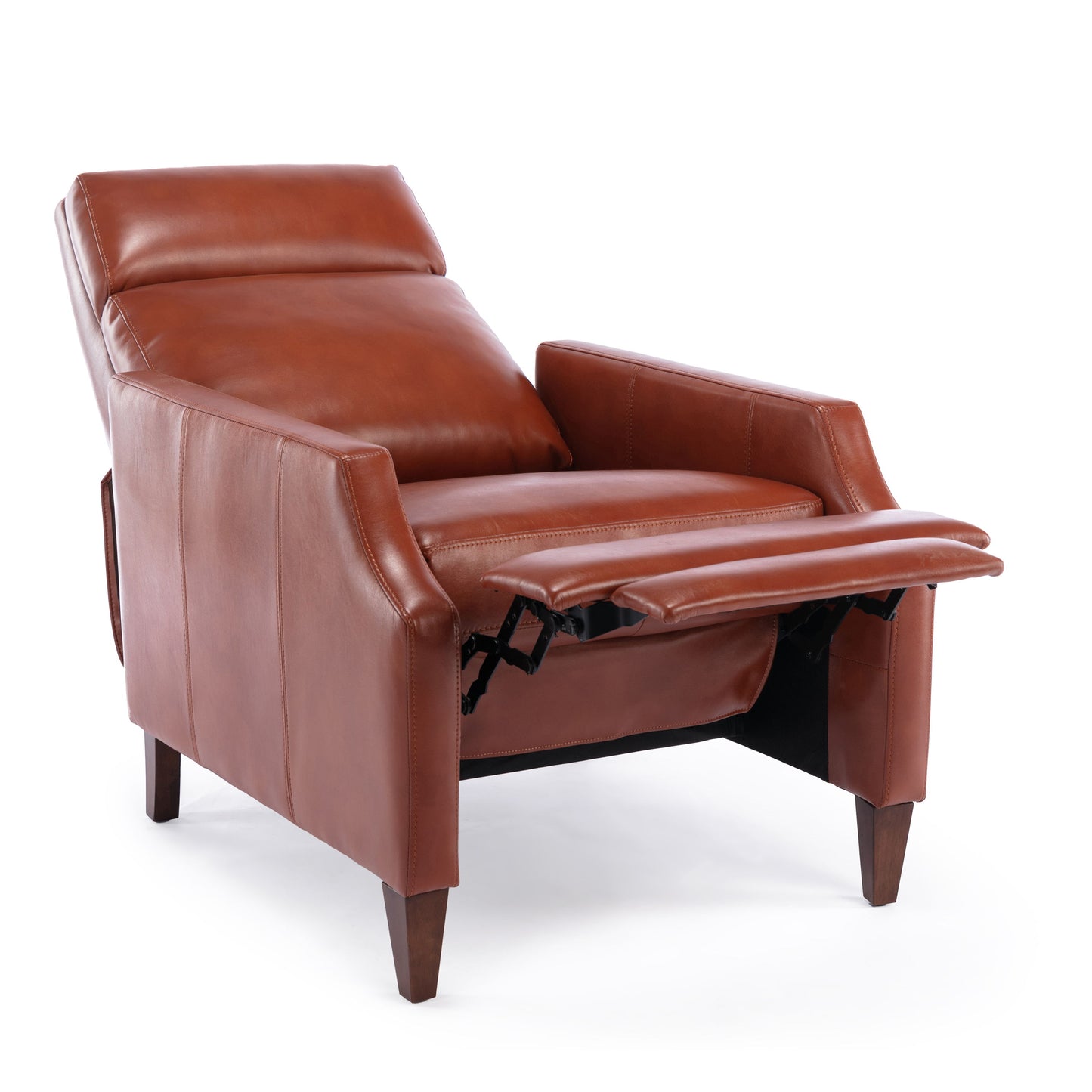 Biscoe - Mid Century Push Back Recliner - Caramel