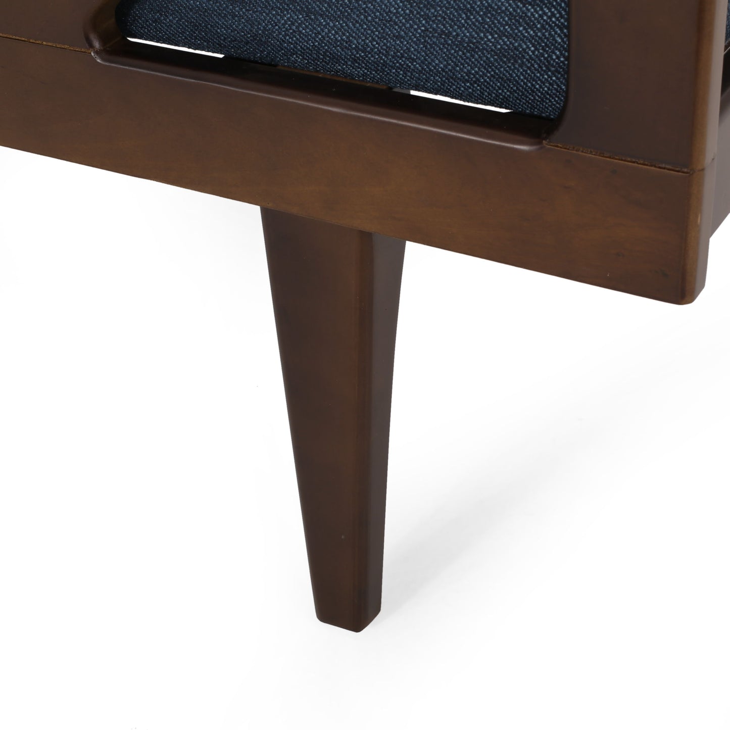 Chic Contemporary Chaise Lounge With Button Tufting And Bentwood Structure - Navy Blue