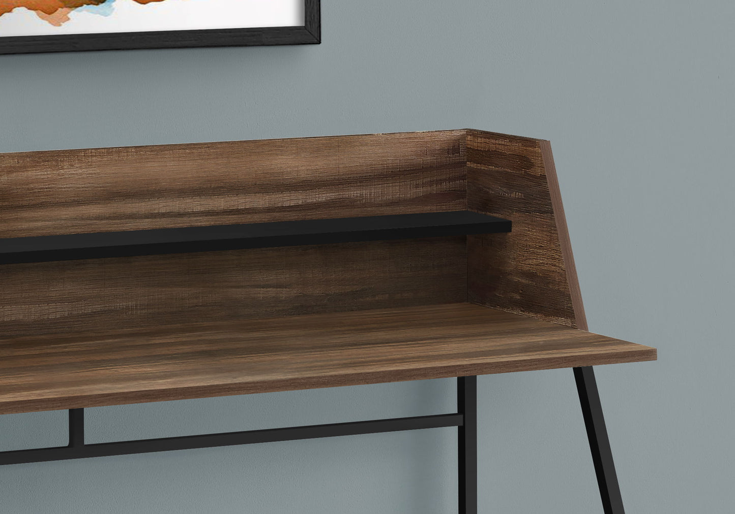 Computer Desk For Home Office, Laptop, Storage Shelves, Contemporary Versatile Placement - Brown