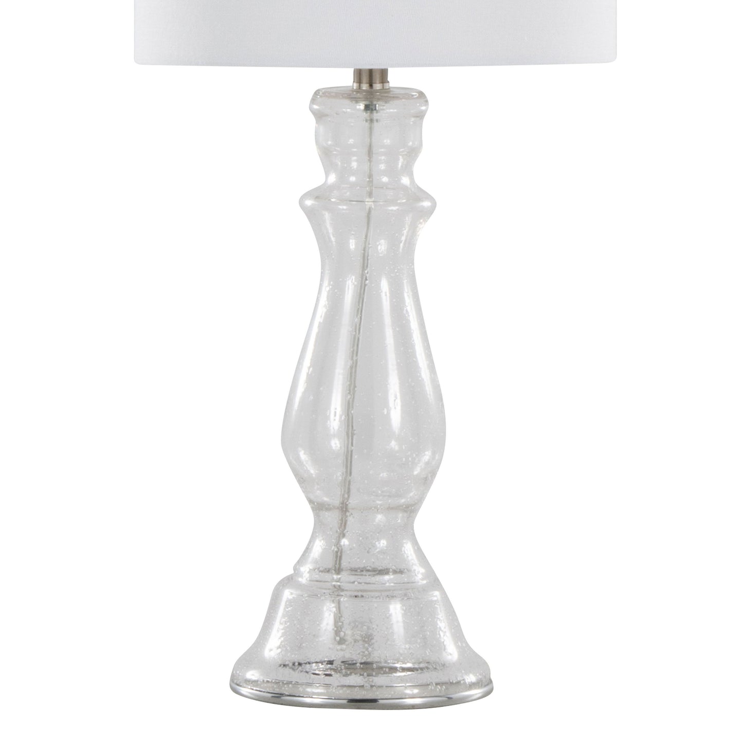Bishop - Contemporary Table Lamp (Set of 2) - Clear / Nickel / White