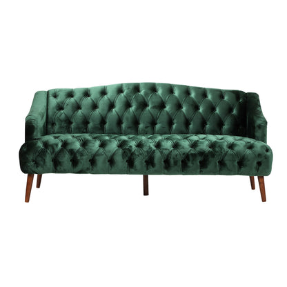 Comfy 3 Seat Sofa With Wooden Legs, For Living Room And Study - Emerald