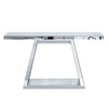 Modern Luxe Full Body Mirror Entryway Table With Trapezoid Base, 360ÔøΩÔøΩÔøΩÔøΩÔøΩÔøΩÔøΩÔøΩÔøΩÔøΩÔøΩÔøΩÔøΩÔøΩÔøΩÔøΩÔøΩÔøΩÔøΩÔøΩÔøΩÔøΩÔøΩÔøΩÔøΩÔøΩÔøΩÔøΩÔøΩÔøΩÔøΩÔøΩÔøΩ Reflective Console, Scratch Resistant, Open Storage - Silver