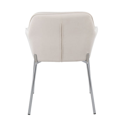 Daniella - Contemporary Dining Chair (Set of 2) - Chrome / Cream