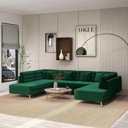 Brooke - U Shape Corner Sofa - Green