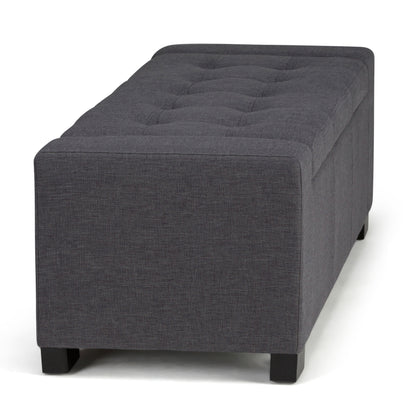 Laredo - Large Storage Ottoman - Slate Gray