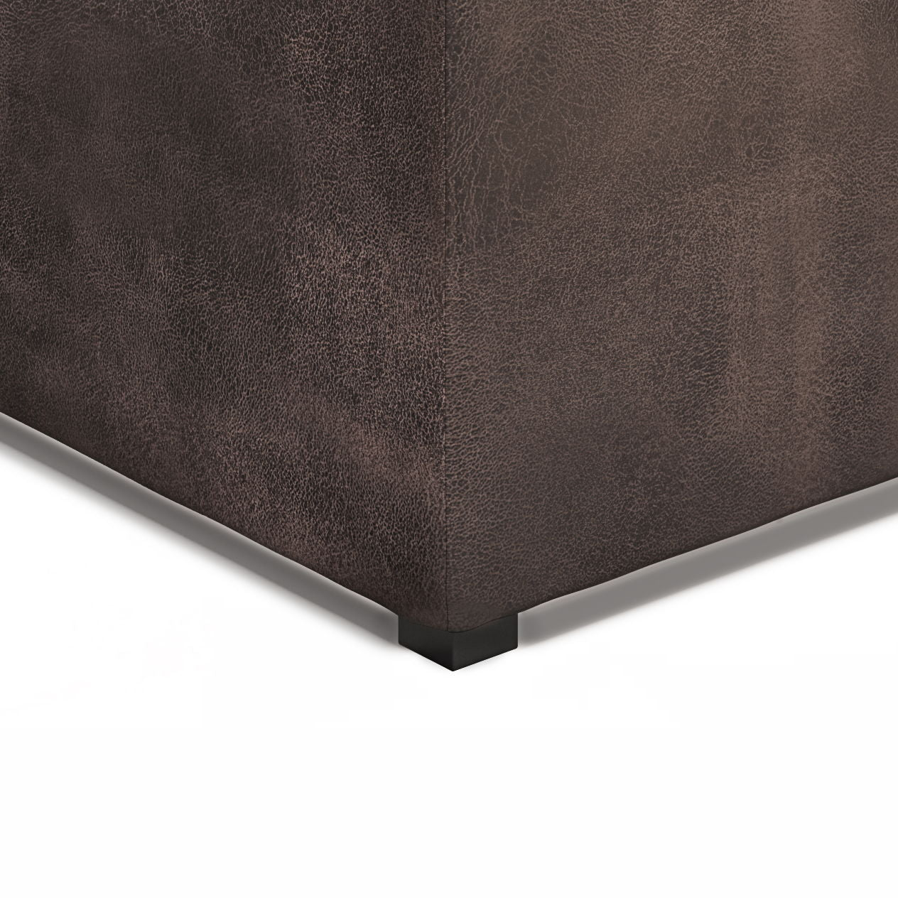 Avalon - Square Coffee Table Storage Ottoman - Distressed Brown