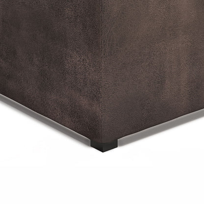 Avalon - Square Coffee Table Storage Ottoman - Distressed Brown