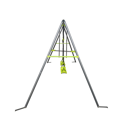 Xns081 Interesting Swingset With Plastic Safe Swing Set 440Lbs For Outdoor Playground For Age 3+ With Face To Face Without Tee - Lime Green