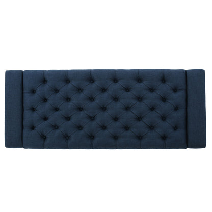 Guernsey - Ottoman Fabric Storage With Tufted Top - Navy Blue