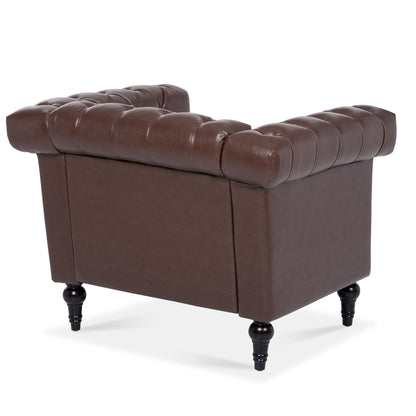 1 Seater Aesthetic Sofa For Living Room - Brown
