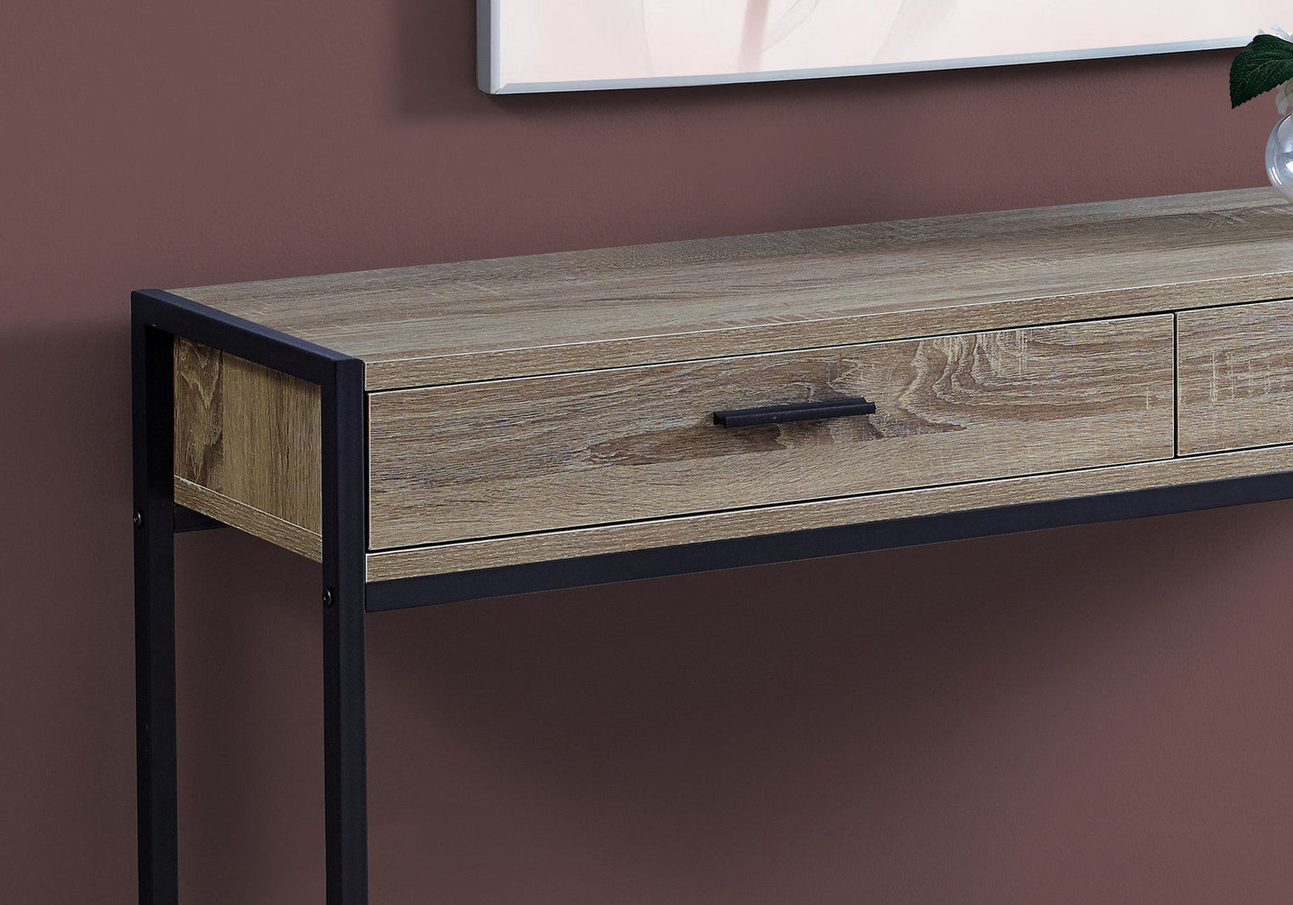 Accent Console Table For Entryway, 2 Storage Drawer, Contemporary And Modern - Taupe