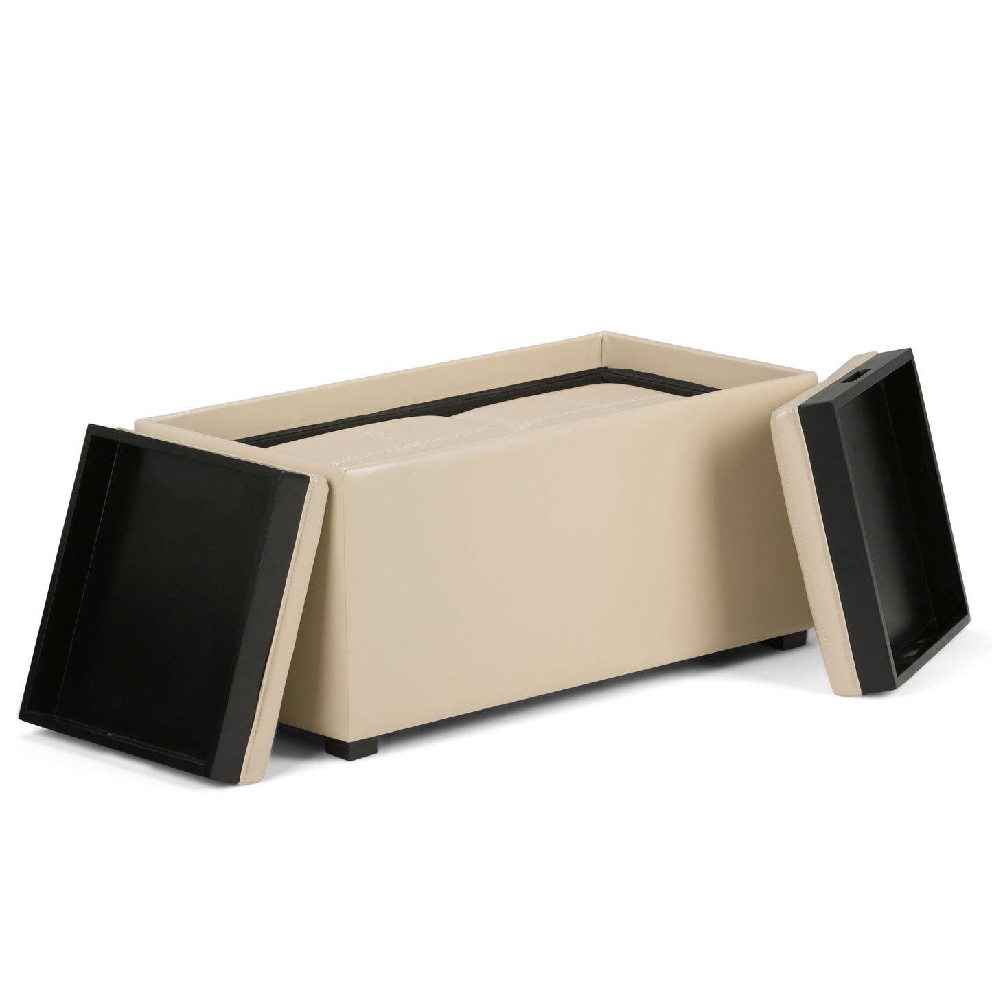 Avalon - 5 Piece Storage Ottoman - Satin Cream