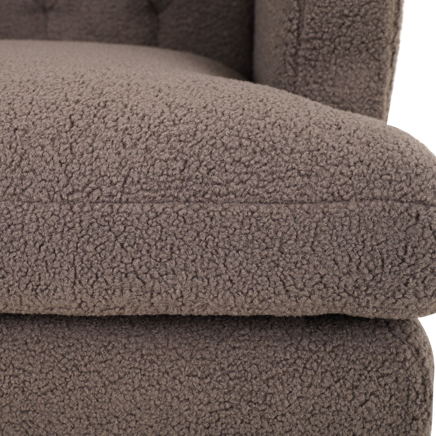 Upholstered Accent Chair Tufted Armchair For Living Room, Russet - Brown