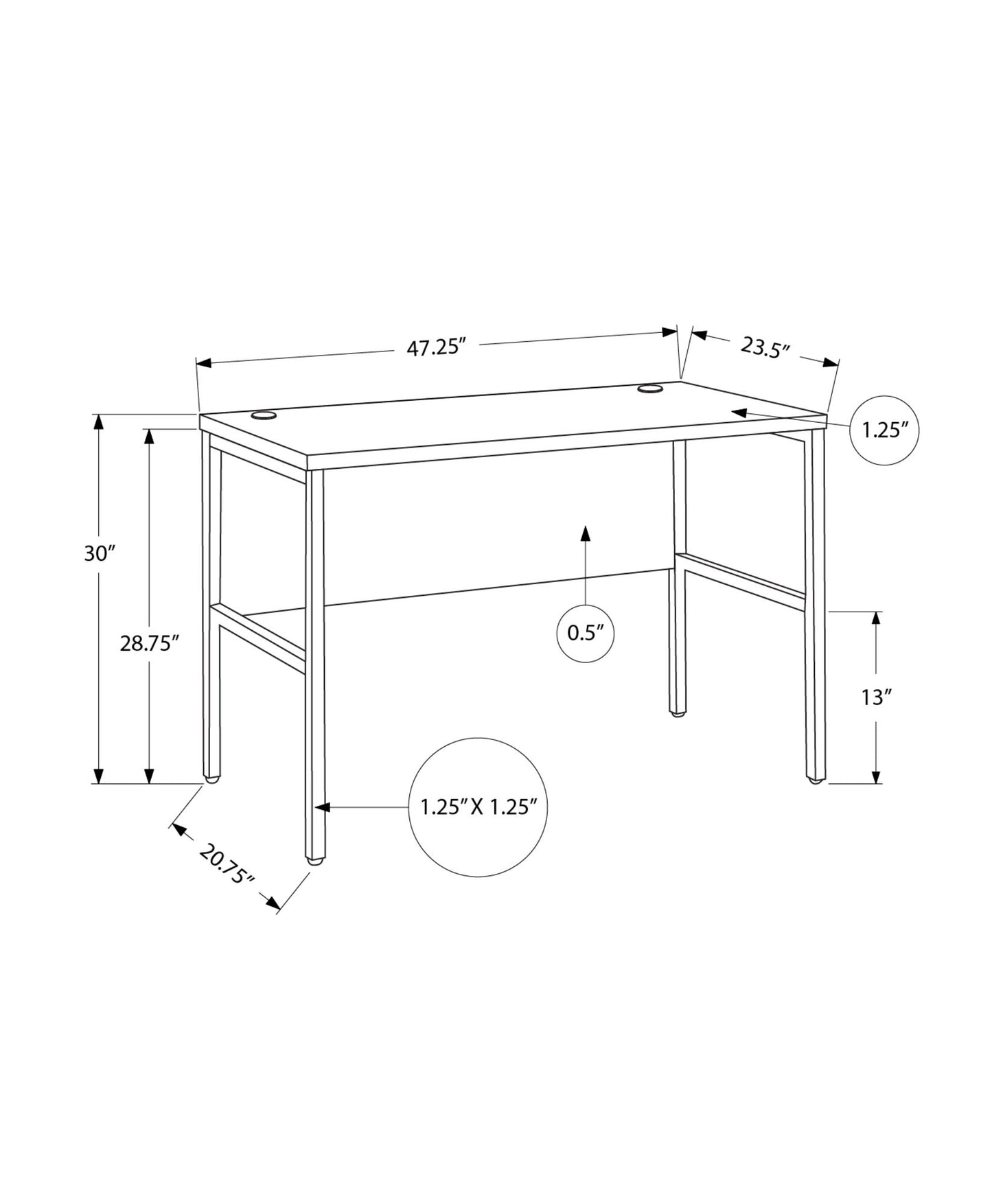 Computer Desk, Home Office, Commercial Grade, Contemporary & Modern - Gray