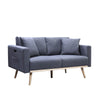 Easton - Linen Fabric Loveseat With USB Charging Ports Pockets And Pillows - Dark Gray