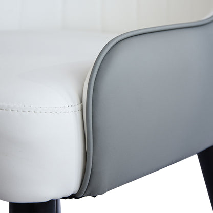 Modern Sponge-Filled Dining Chair, Solid Wood Metal Legs, Suitable For Restaurants, Living Rooms And Rooms (Set of 2) - White / Gray