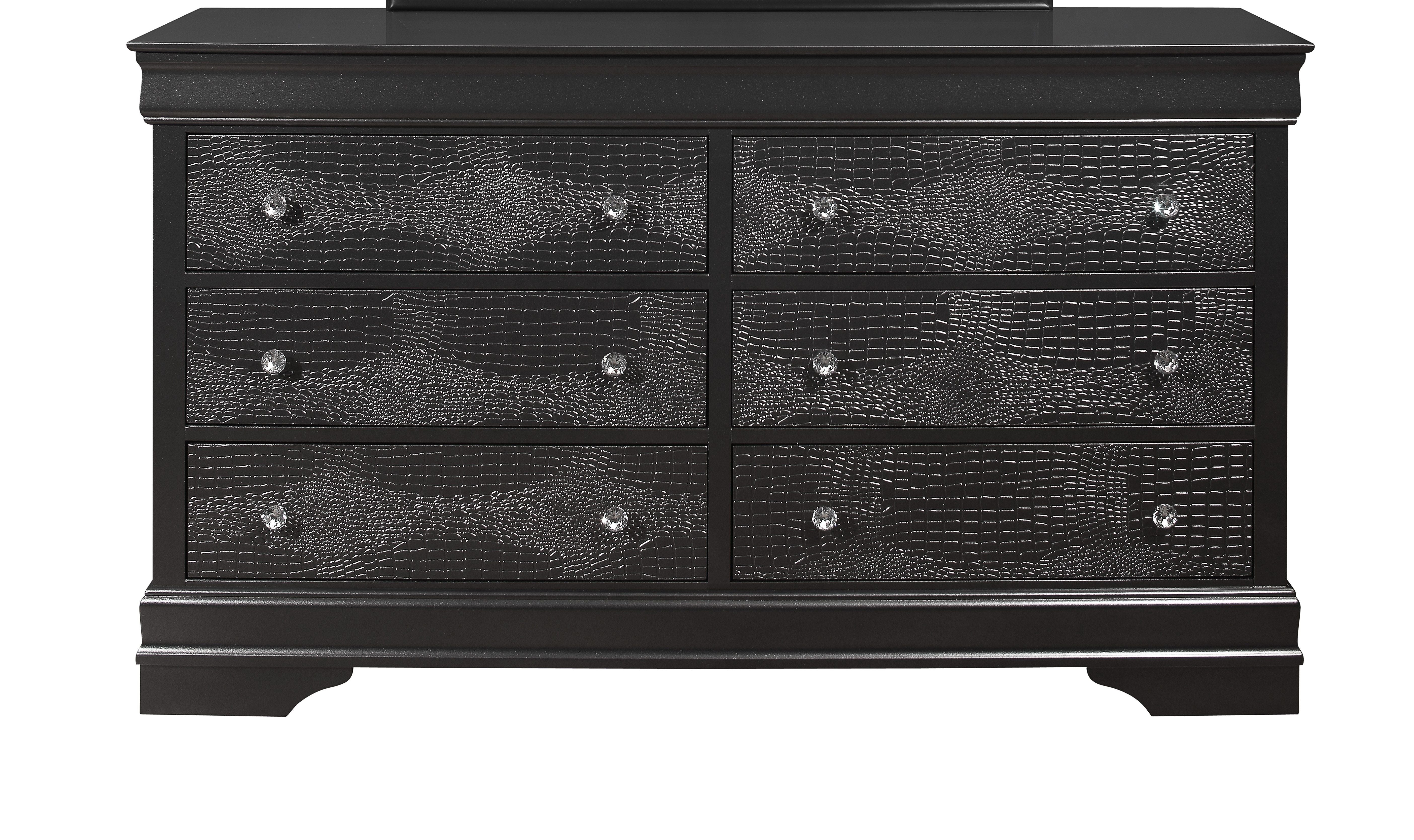 Shaker - Crocodile Metallic Dresser - Gray