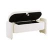 Ottoman Oval Storage Bench, 3D Lamb Fleece Bench With Large Storage Space For The Living Room, Entryway And Bedroom - Cream White