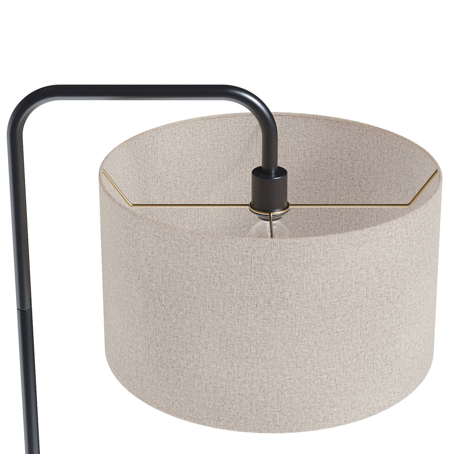 Puck - Contemporary Floor Lamp - Oil Rubbed Bronze / Beige
