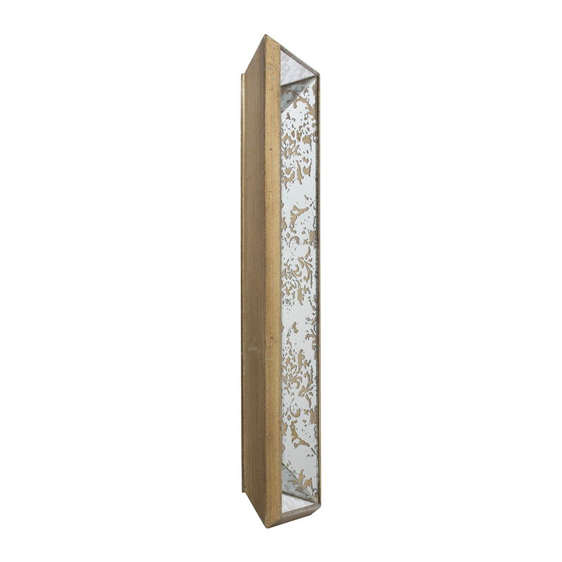 Antique Rectangle Mirror With Floral Accents, Mirrored Display Tray, Wall Mirror - Silver