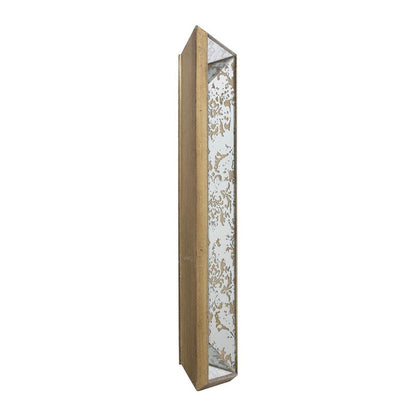 Antique Rectangle Mirror With Floral Accents, Mirrored Display Tray, Wall Mirror - Silver