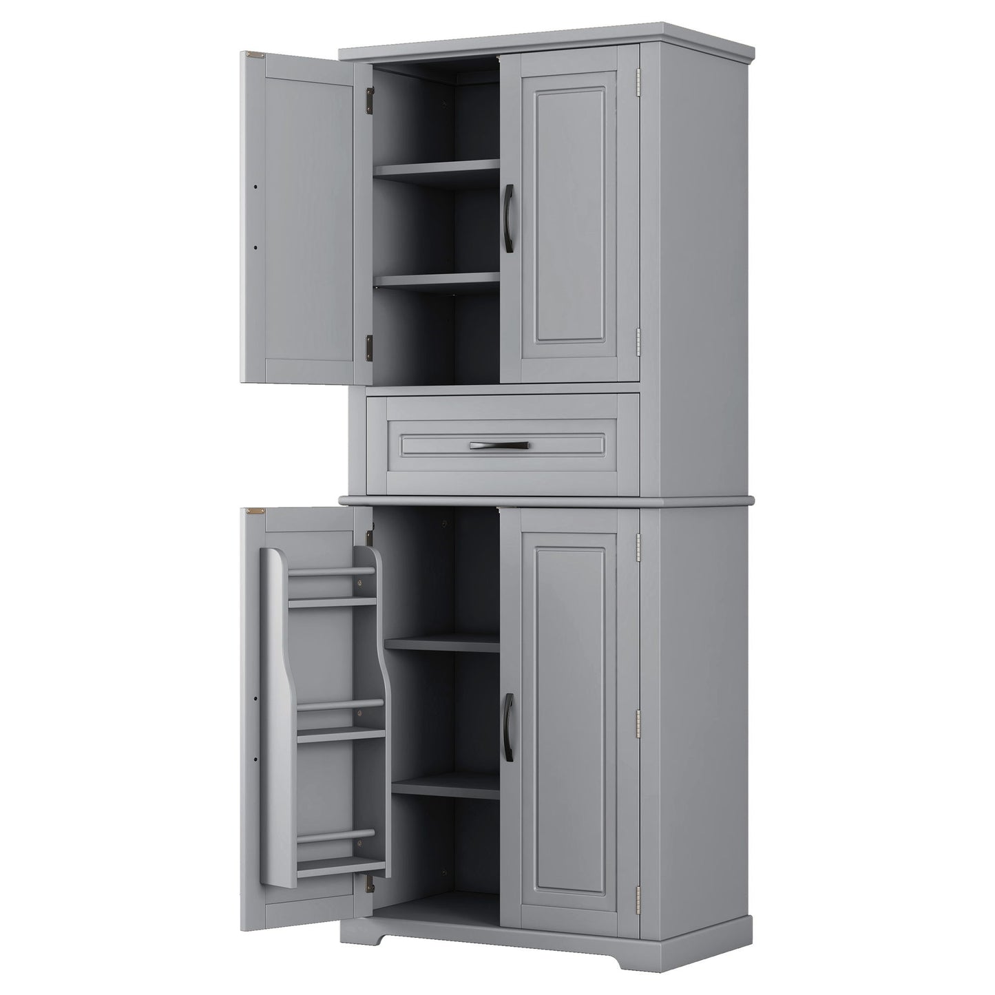 Bathroom Storage Cabinet With Multi Functional Storage Space, Material, Adjustable Shelf, Slide Rail Drawer - Gray