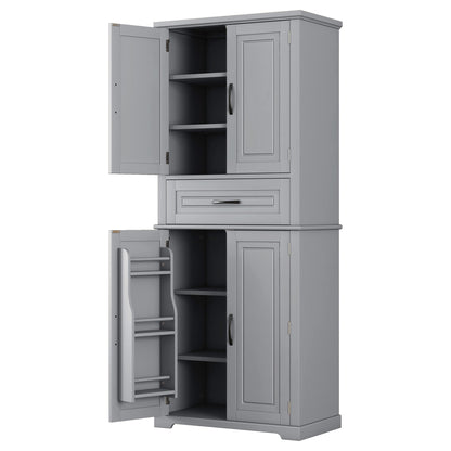 Bathroom Storage Cabinet With Multi Functional Storage Space, Material, Adjustable Shelf, Slide Rail Drawer - Gray