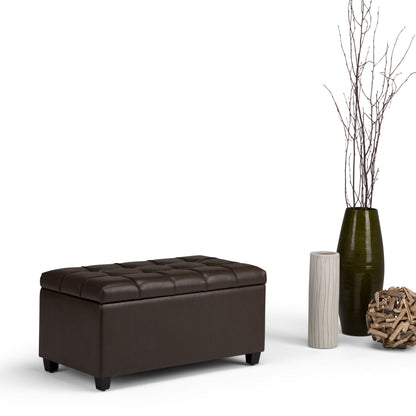 Sienna - Storage Ottoman Bench - Chocolate Brown