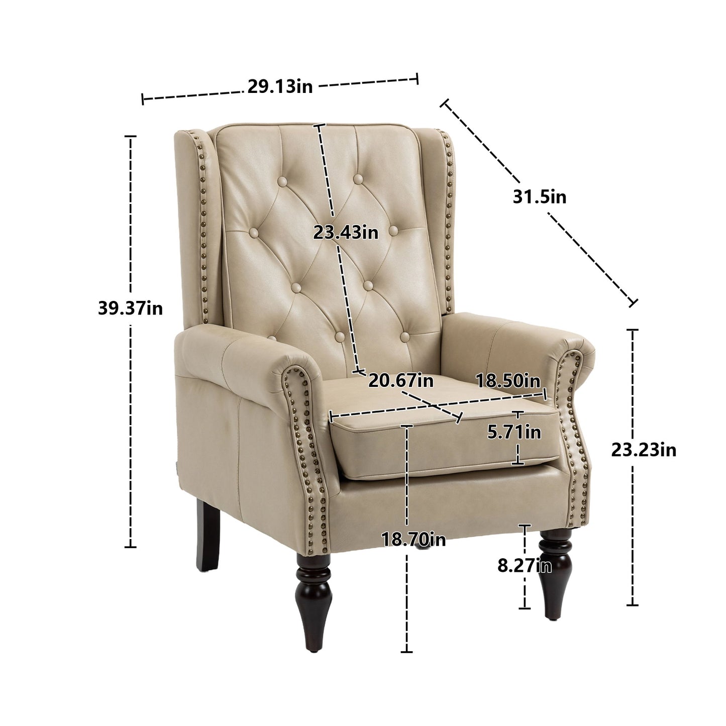 Modern Accent Chair Lounge Chair With Sturdy Wood Legs - Camel