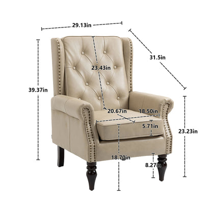 Modern Accent Chair Lounge Chair With Sturdy Wood Legs - Camel