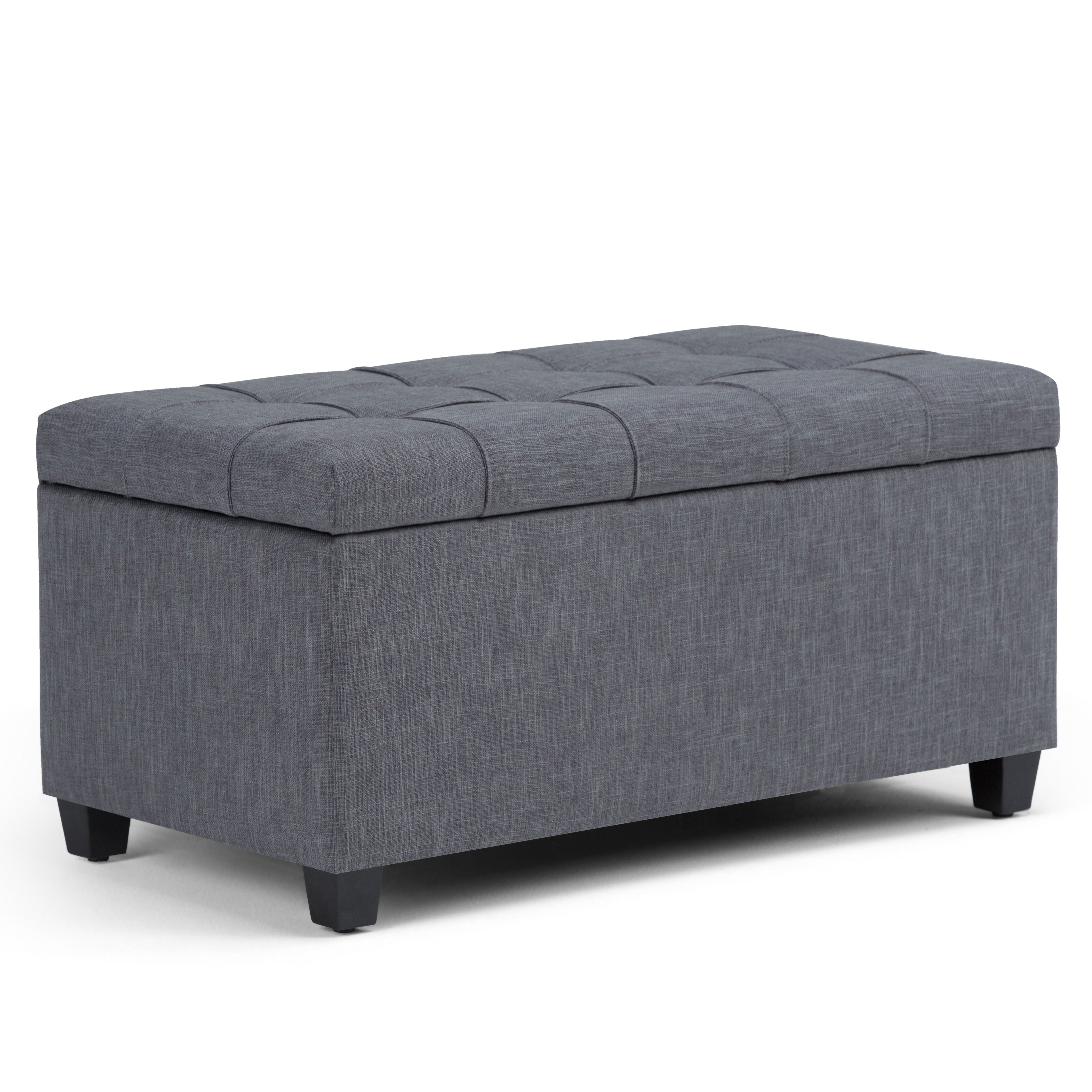 Sienna - Storage Ottoman Bench - Slate Gray