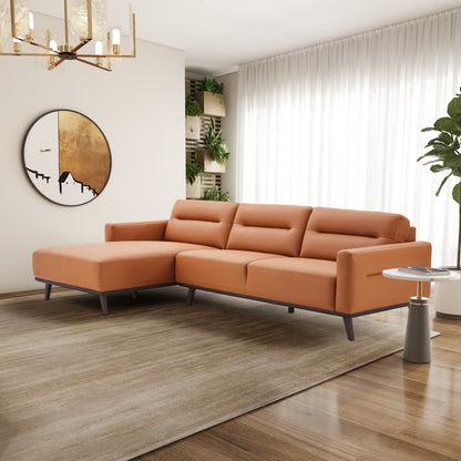Ella - L-Shaped Left Sectional Couch - Cognac