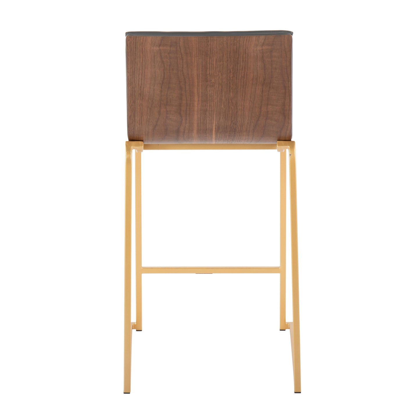 Mason Mara - Contemporary Fixed Height Counter Stool (Set of 2) - Gold / Walnut / Gray