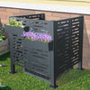 3.5 X 3.5 Ft Air Conditioner Fence For Outdoor Units, Metal Privacy Fence Cover, Perfect To Conceal Air Conditioning Units - Charcoal