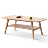 Center Low Table, Coffee Table With Storage Shelf - Natural