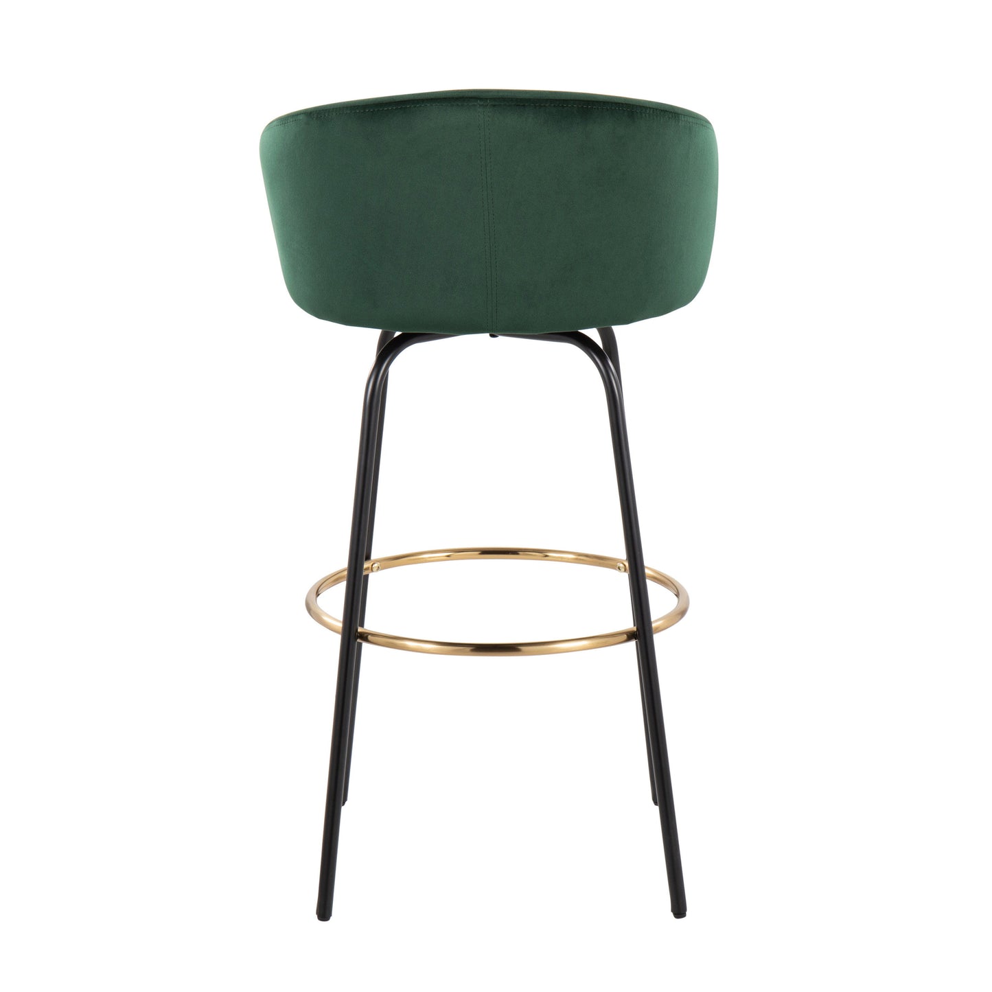 Claire - Contemporary / Glam Barstool With Footrest (Set of 2) - Black / Emerald Green