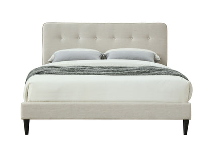 Queen Sized Upholstered Bed With USB - Off White