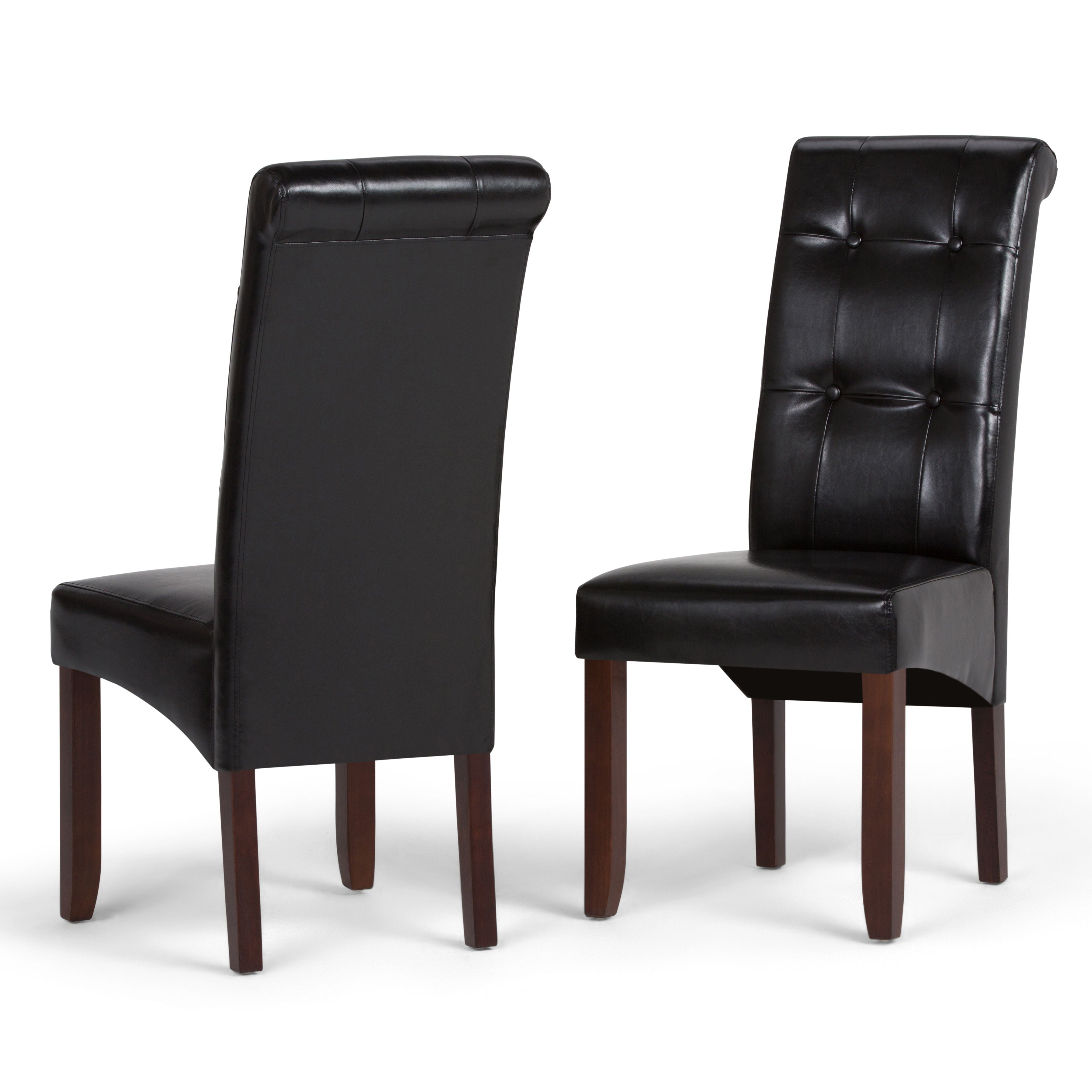 Cosmopolitan - Deluxe Tufted Parson Chair (Set of 2) - Midnight Black