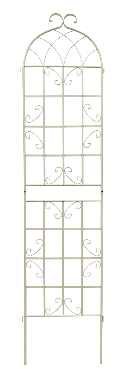 4 Pack Metal Garden Trellis Rustproof For Climbing Plants Outdoor Flower Support - Cream White