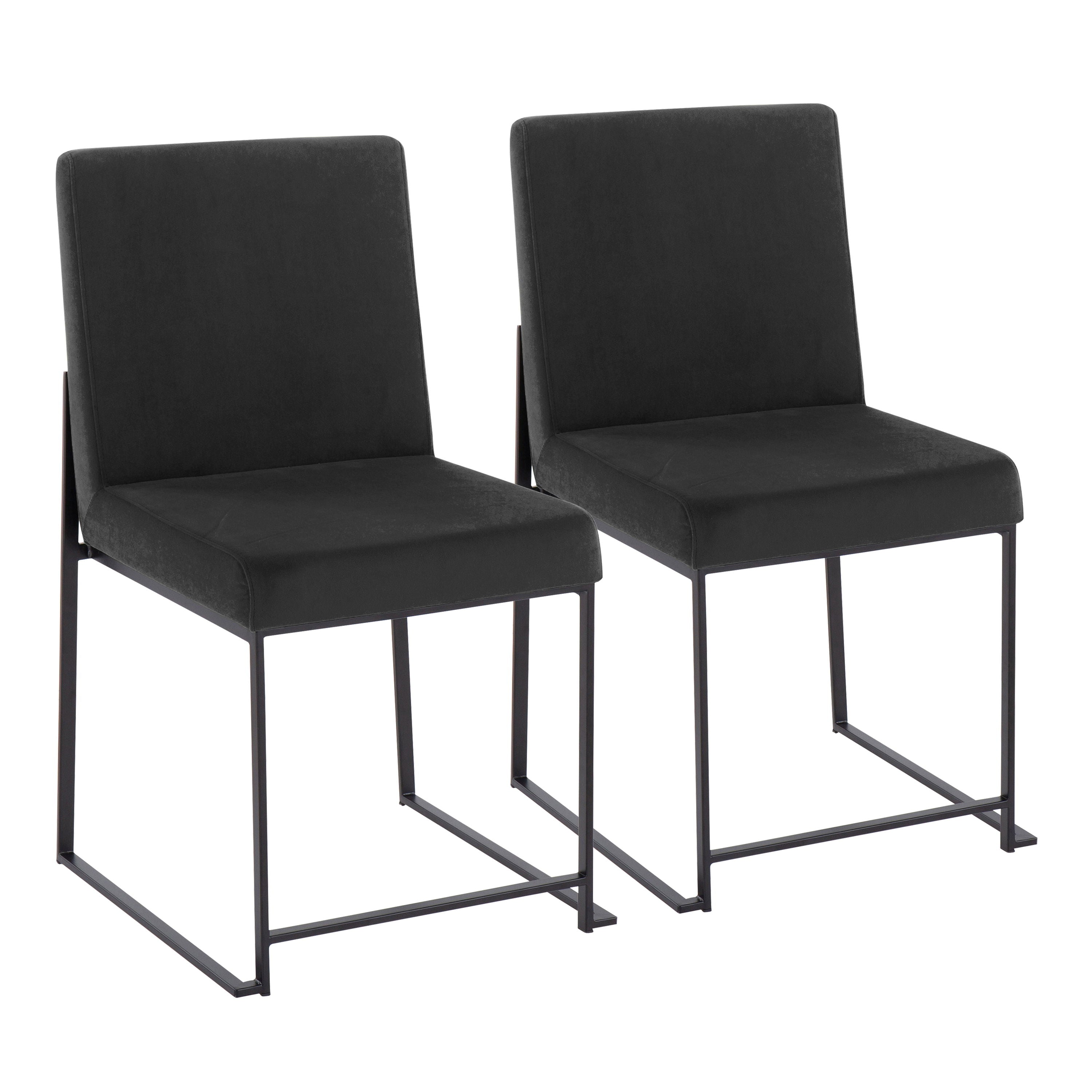 Fuji - Contemporary High Back Dining Chair (Set of 2) - Black