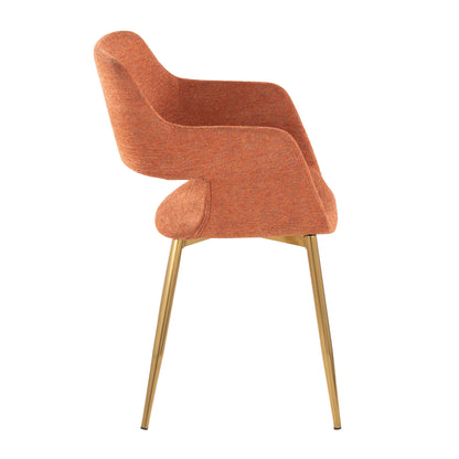 Margarite - Contemporary Dining / Chair (Set of 2) - Gold / Orange