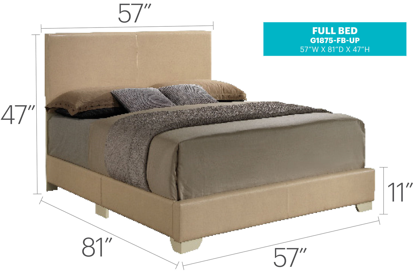Full Bed Charming Casual - Beige